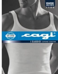 Canottiera Uomo 100% Cotone Costine Cagi 1100