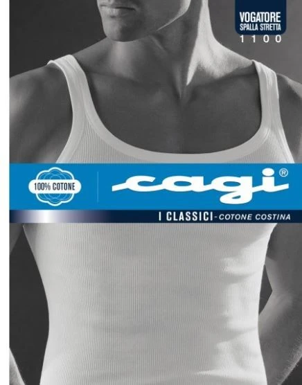 Canottiera Uomo 100% Cotone Costine Cagi 1100