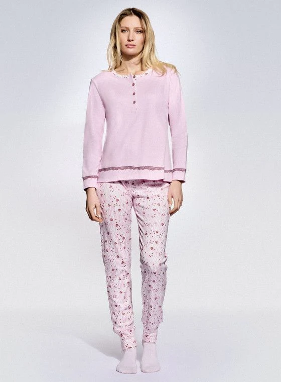 Pigiama Donna 100% Cotone Caldo Interlock Infiore 2046 3 Pigiama Donna 100% Cotone Caldo Interlock Infiore 2046