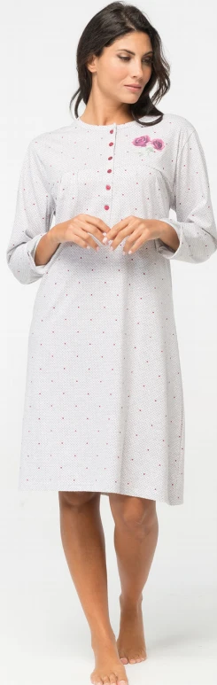 Camicia Da Notte Manica Lunga 100% Cotone Jersey Karelpiu' 415