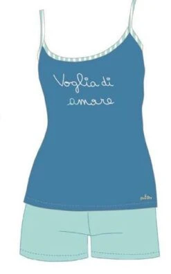 Pigiama Donna Corto Canottiera 100% Cotone You & Me 658 -Stile Intimo Negozio 658 v
