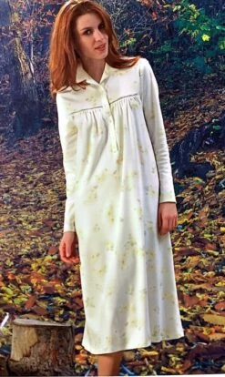 Camicia Da Notte Calibrata 100% Cotone Caldo Linclalor 92504 Outlet