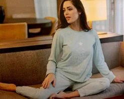 Pigiama Donna Fila 4068 Cotone Caldo Invernale -Stile Intimo Negozio b4067