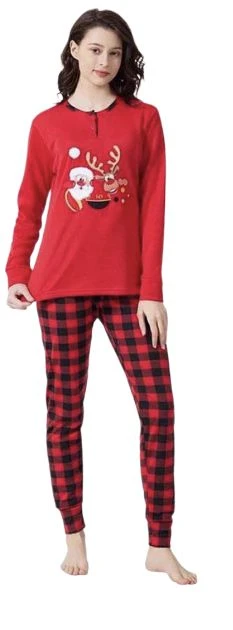Pigiama Donna Natalizio Caldo Cotone Cocobaci 5996