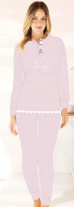 Pigiama Donna 100% Cotone Jersey Irge 2321 -Stile Intimo Negozio rosa 2361